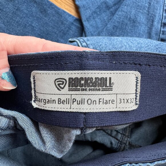 Rock & Roll Denim Pull On Flare Jeans Size 31 - Picture 4 of 15
